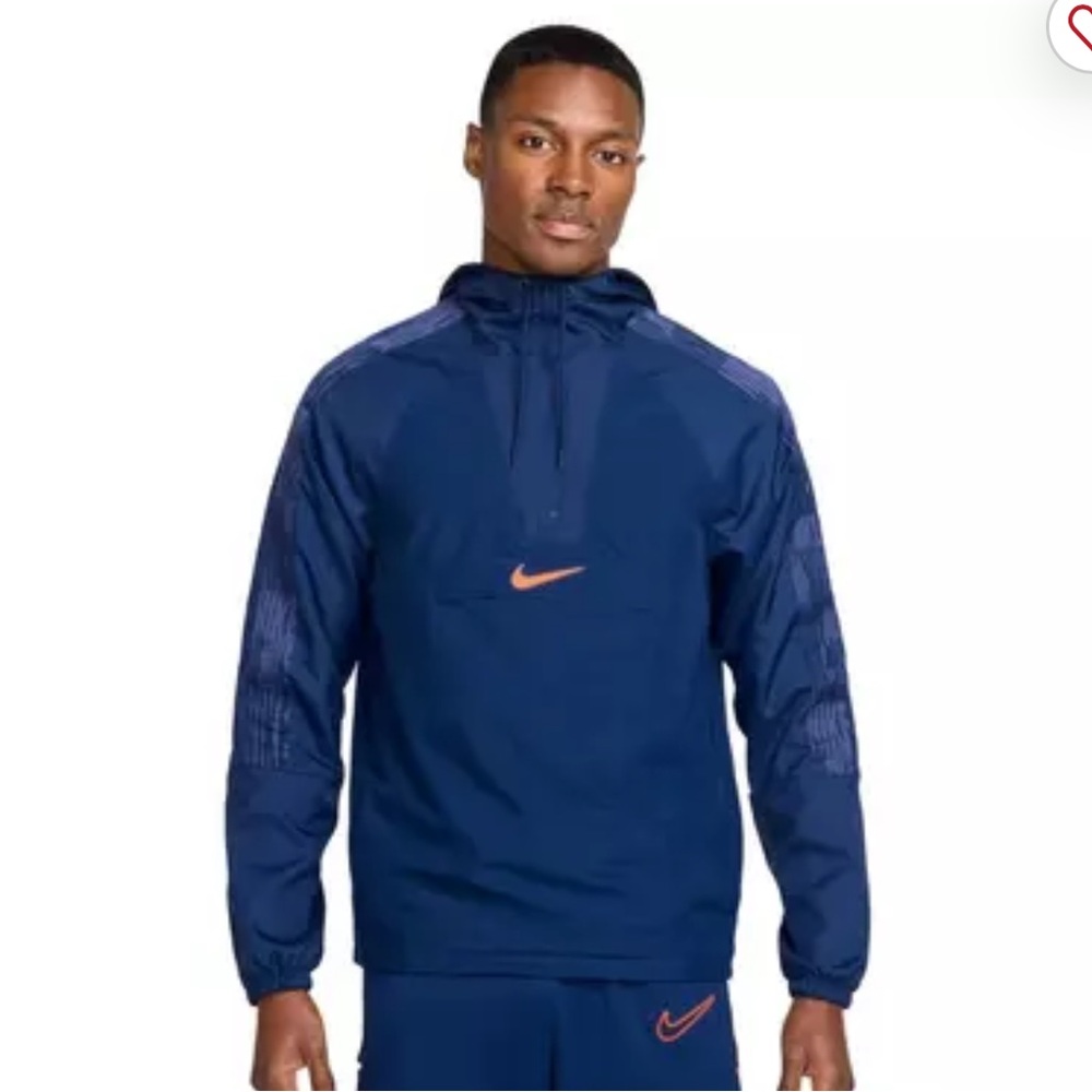 Nike Men's Academy+ Repel Soccer Anorak Jacket Blue‎ Pullover Size Large